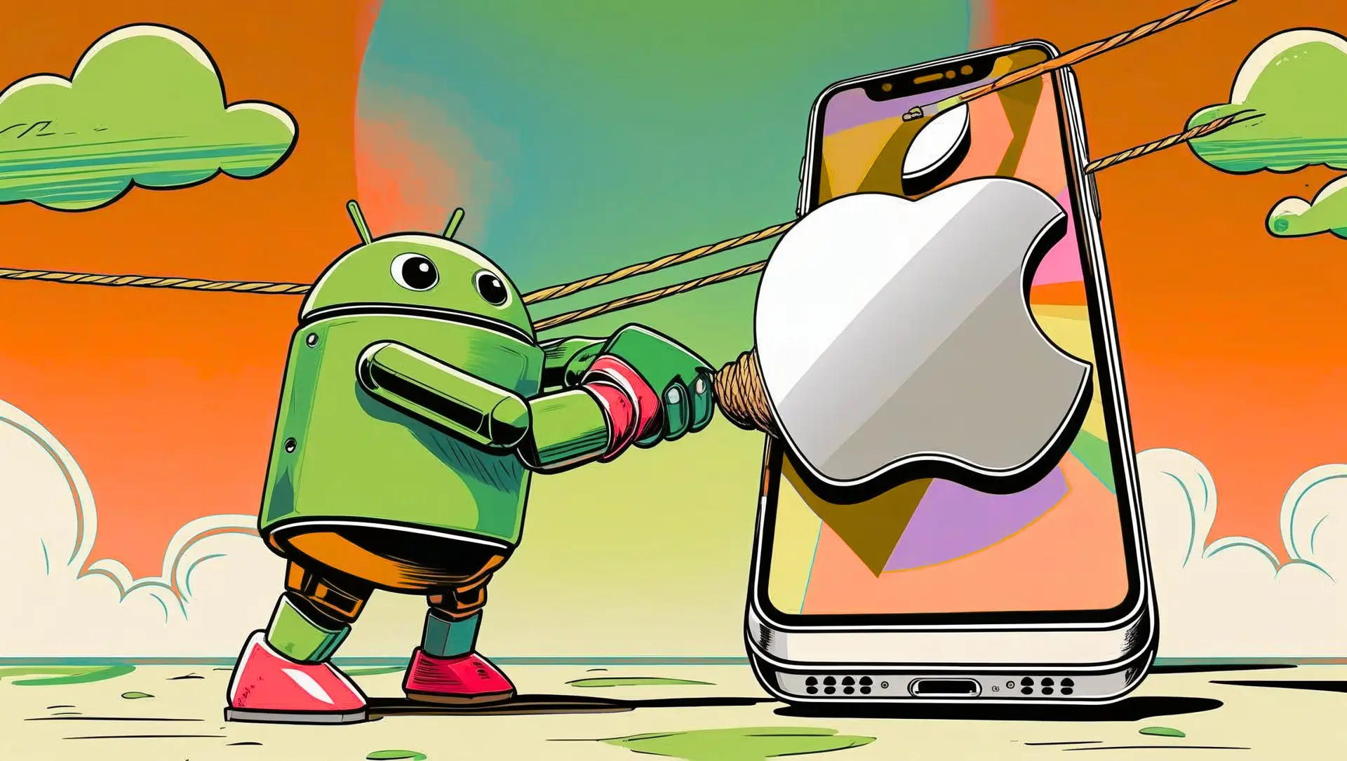 Android and iOS smartphones side by side in 2025